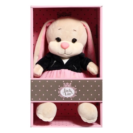 Soft toy "Bunny Lin", in a black jacket and a pink skirt ", 20 cm-5
