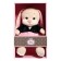 Soft toy "Bunny Lin", in a black jacket and a pink skirt ", 20 cm