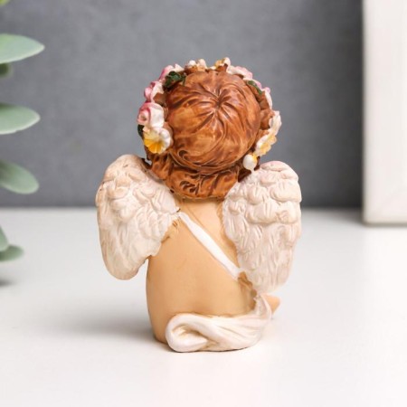 Souvenir Polystone "Angel-Karapus Flower Wreath" MIX 6.5x4.5x4.7 cm-4