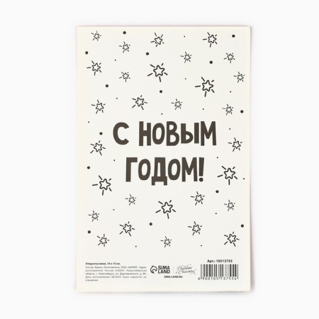 Postcard "Blistgy in the new year!", Kotchka, 10 x 15 cm, New Year-1