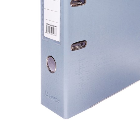 A4, 75 mm registrar, calligrata, PVC, metal edging, pocket for the spine, collected, gray-9