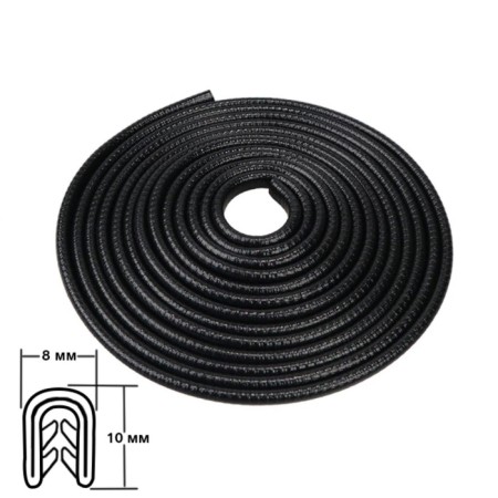 Protective lining on the door circuit, metal core, 5 m, black-1