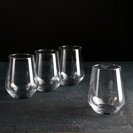 A set of glass glasses "Allegra", 425 ml, 4 pcs