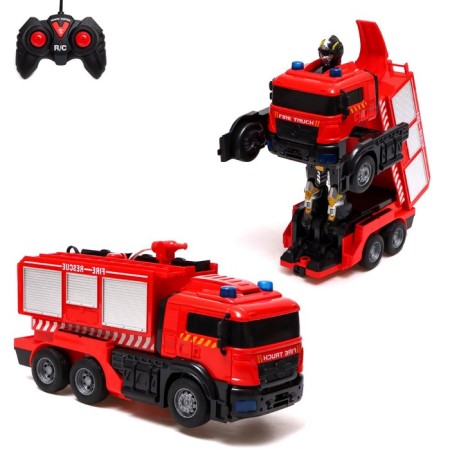 Robot radio -controlled "fire machine", transforms, light and sound effects