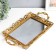 Standing interior polystone with mirror "openwork lines" gold 41.5x23.5x5 cm