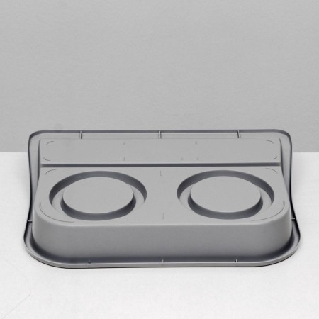 MISKS WITH BOOK "Felix" 0.3 l, 41 x 30 x 6 cm, gray tray, white bowls-6