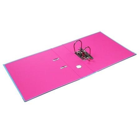 A4, 75 mm, Lamark, PVC, double-sided coating, metal edging, pocket for a spine, collected, blue/pink-5