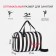 Sports bag with lightning, 2 outer pockets, long belt, black/white color