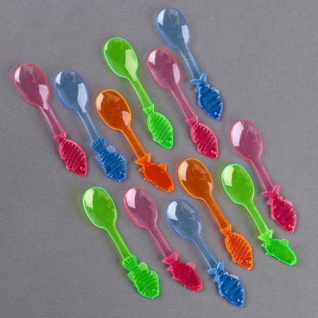 Tablespoons plastic, set 12 pcs., Mix colors