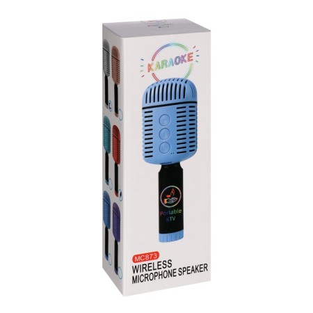 Portable karaoke microphone, 5 watts, 1200 mAh, white-black-5