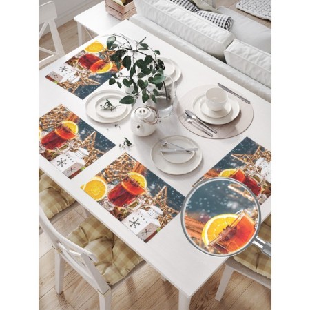A set of napkins for setting the table “The mood to warm up”, rectangular, size 32x46 cm, 4 pcs-1