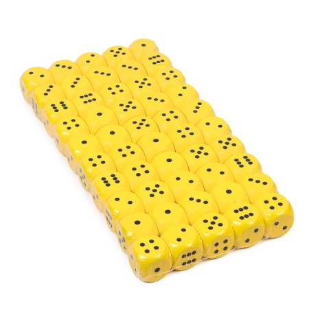 Playing bones, 2.5 × 2.5 cm cm, set 50 pcs, yellow-1