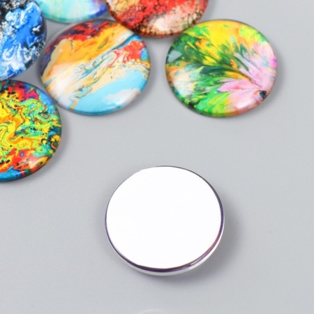 Decor (cabochon) for creativity glass "Natural paints" mix d = 3 cm-2
