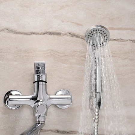 Bath mixer "RMS" SL130-006EK, spout 350 mm, shower set, brass, chrome-3