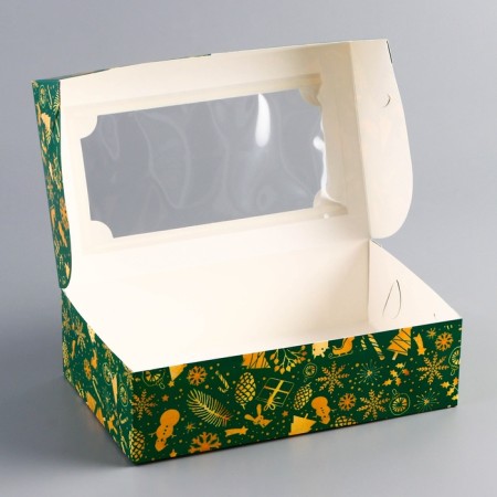 New Year. The box is folding, confectionery packaging with the "Happy Moments" window, 25 x 15 x 7 cm-4