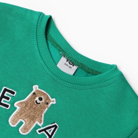 Costume for boys (sweatshirt, pants), I am beginning, green color, height 98 cm-1