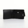 Men's purse on the button, Textura, cards, coins, black color