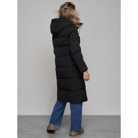 Coat insulated winter female, size 50, black color-7