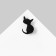 Brooch "Kitten", Black matte color in silver