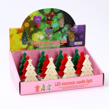 Candle LED "Christmas tree", color mix-5