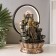 Table Polystone Fountain from the Networks, Siva and Parvati backlight gold 25x20x34 cm