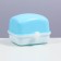 A toilet for rodents with a curly entrance, 10.4 x 8.3 x 8.6 cm, blue