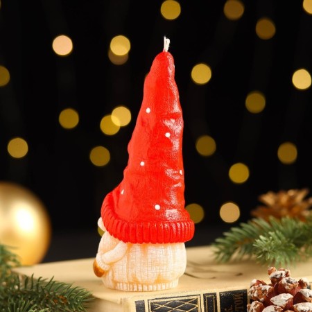 Spend of decorative "Fairytale Dwarf", 5.2x5.8x13.2 cm, red-2