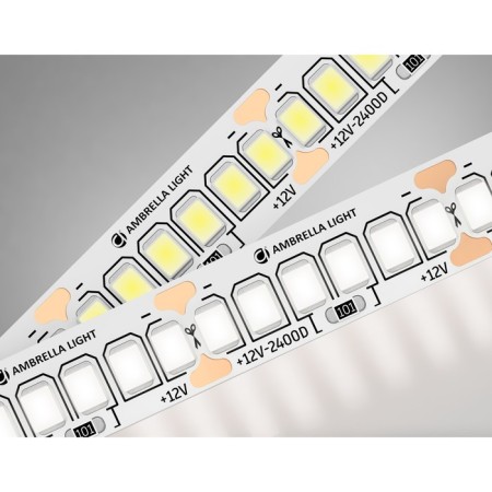 Ambrella GS1402, 5 m, IP20, 2835, 240 LED/m, 17 W/m, 12V, glow white, white