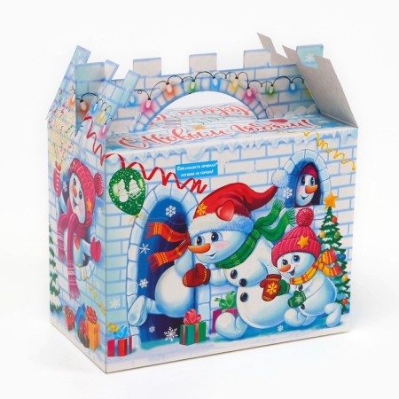 Gift box New Year's snow fortress 15.4 (20.6) x 19.7 x 11.8 cm-2