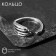 Ring "Hand", the color of black silver, dimensionless