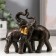 Polystone souvenir "Two elephants of African brown" gold ears 11x12x5.5 cm