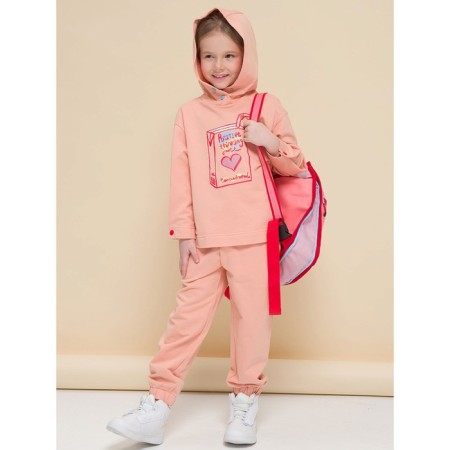 Sweatshirt for girls, height 98 cm, peach color-1