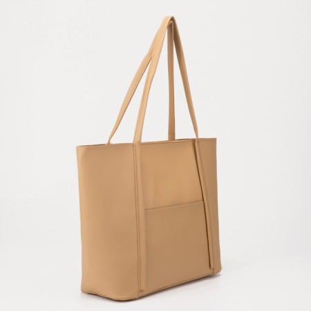 Zipper bag with lightning, beige color-1