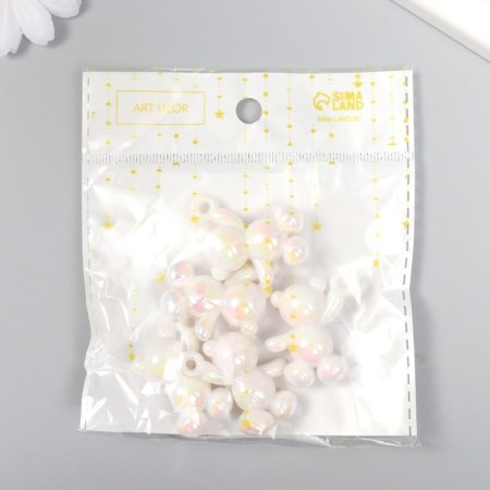 Decor for creativity Plastic "Pension Bear with a loop" White 3x1.4x3.1 cm-3