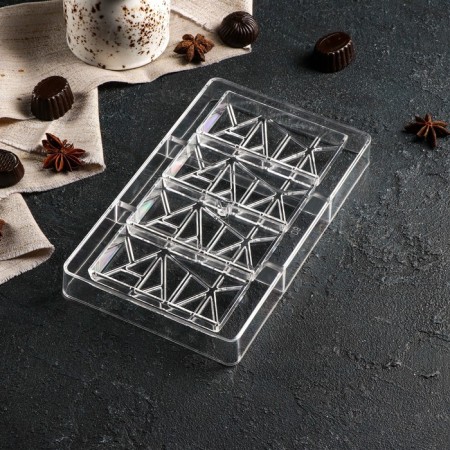 Form for chocolate and sweets "Laini", 4 cells, 20 × 12 × 2.5 cm, cell 8.5 × 4.2 × 1 cm-1
