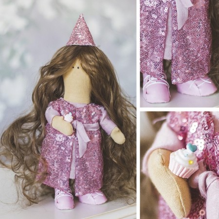 Sew for sewing. Interior doll "Bright", 30 cm-1
