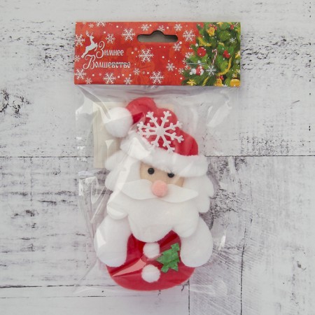 Soft Magnet "Santa Claus with a Christmas tree" 13 cm, white-2
