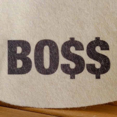 Boss Bath cap with print, white-3