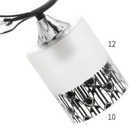 Chandelier gallop 890551 5x60W E27 black/matte white with black pattern-3