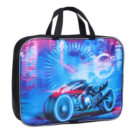Folder with handles textile A4, 350 x 270 x 70 mm, calligrata "motorcycle"-2