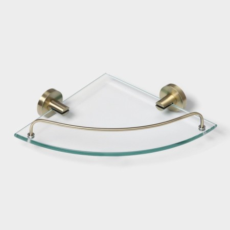 Bathroom shelf angular, glass stall Stölz Bacic, Bronze series-1