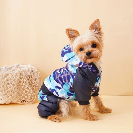 Dogs for dogs on a fur lining with a hood, size L (DS 32, Osh 30, OG 44 cm)