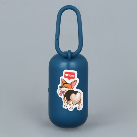 Container with packets for cleaning dogs "Laying", blue color-2