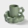 Coffee steam ceramic "chamomile", 2 items: a mug 260 ml, a saucer d = 17 cm, green color