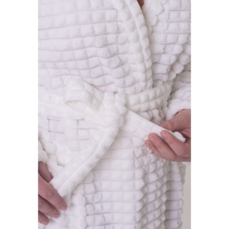 Women's bathrobe, size 46, white color-4