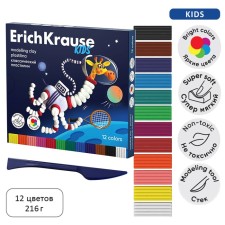 Plasticine 12 colors, 216 g, Erichkrause 