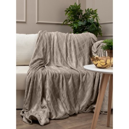 Texrepublic blanket, size 200x220 cm, beige color