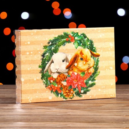 Box for cookies "Rabbits", 22 x 15 x 3 cm-1