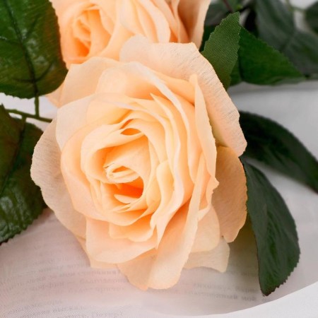 Artificial flowers "Rosa Jeanne" 10x61 cm, cream-1