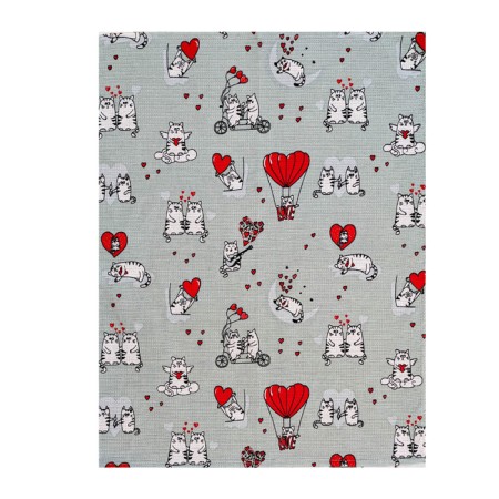 Waffle kittens Gray 45x60cm, 150g/m, HL 100%